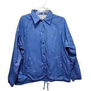 Vtg Rock Creek Casual Blue Windbreaker Adult Large Nylon Pockets Made In USA